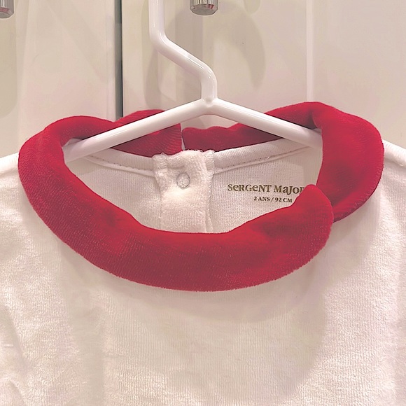 Sergeant major white velour with red NWT 24m festive holiday top - Picture 3 of 6